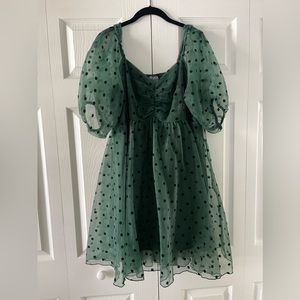 ARULA Emerald Polka Dot Mini Dress